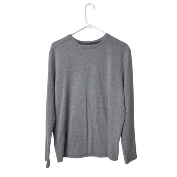 7Diamonds Mens Gray Long Sleeve Crewneck Shirt L Pima Cotton - Picture 1 of 3